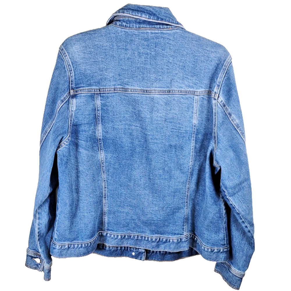 Lane Bryant Denim Jean Jacket Cropped Front Flap Pockets Size 20 12924-0995 - Picture 2 of 12